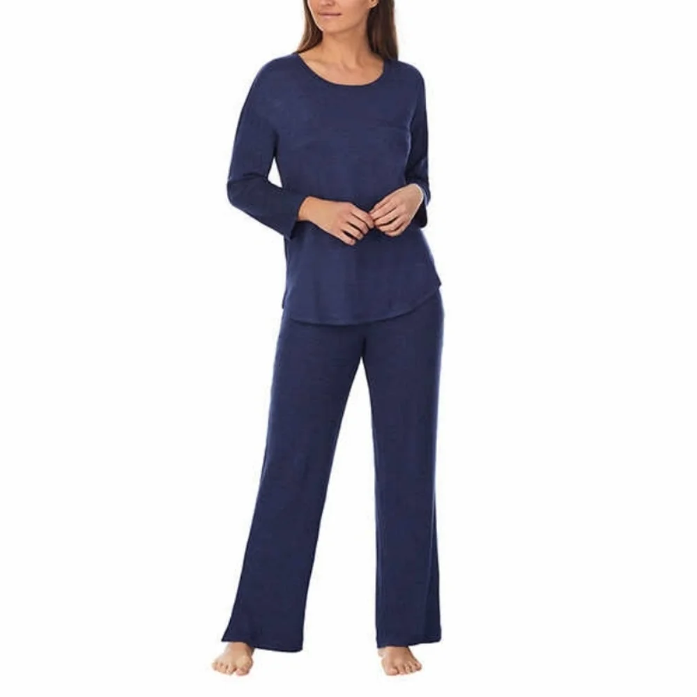 New Midnight Carole Hochman Cozy SuperSoft Pockets Ribbed 2-piece Lounge - Picture 1 of 4